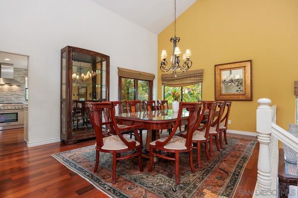 Chandelier, Dining room, Interior, Wood Texture Flooring
