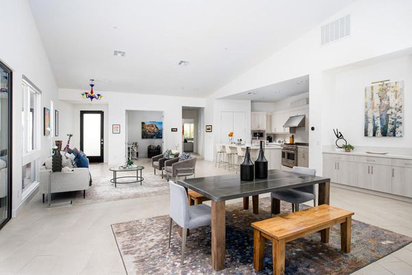 Dining room, Interior, Kitchen, Living room, Recessed Lighting, Stainless Steel Appliances