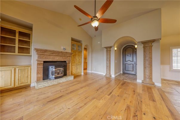 Empty room, Fireplace, Interior, Wood Texture Flooring