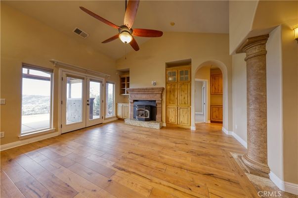 Empty room, Fireplace, Interior, Wood Texture Flooring