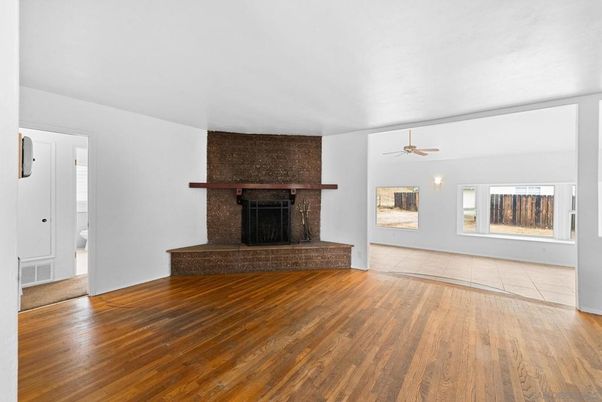 Empty room, Fireplace, Interior, Wood Texture Flooring