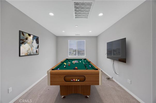 Billiard Table, Game Room, Interior, Recessed Lighting