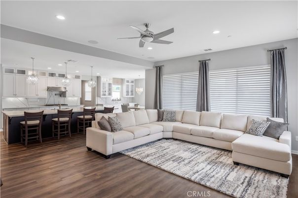 Dining room, Interior, Kitchen, Living room, Pendant Lights, Recessed Lighting, Wood Texture Flooring