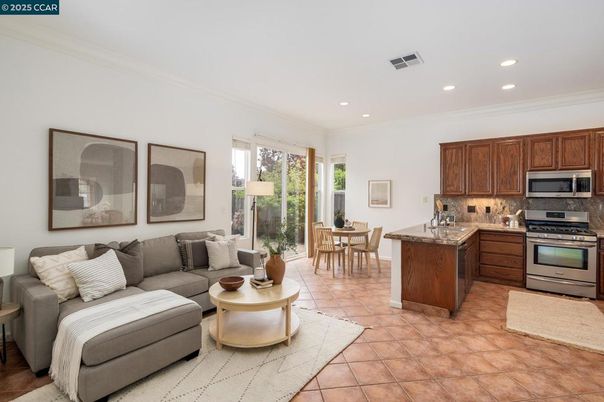 Dining room, Interior, Kitchen, Living room, Recessed Lighting, Stainless Steel Appliances