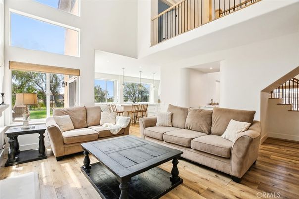Dining room, Interior, Living room, Pendant Lights, Recessed Lighting, Wood Texture Flooring