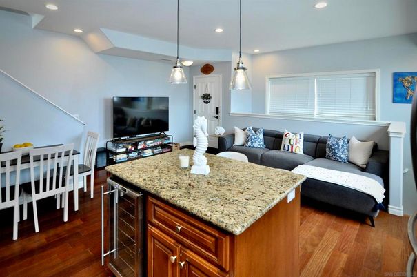 Dining room, Interior, Kitchen, Living room, Pendant Lights, Recessed Lighting, Wood Texture Flooring