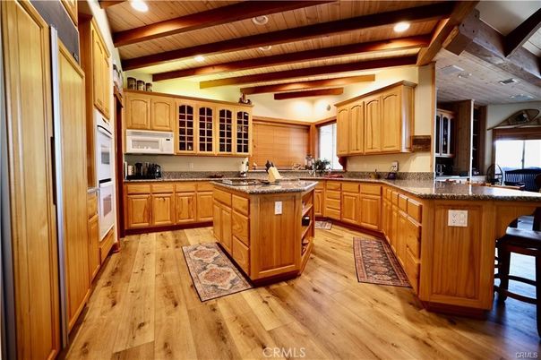 Interior, Kitchen, Recessed Lighting, Wooden Beams, Wooden Ceilings, Wood Texture Flooring