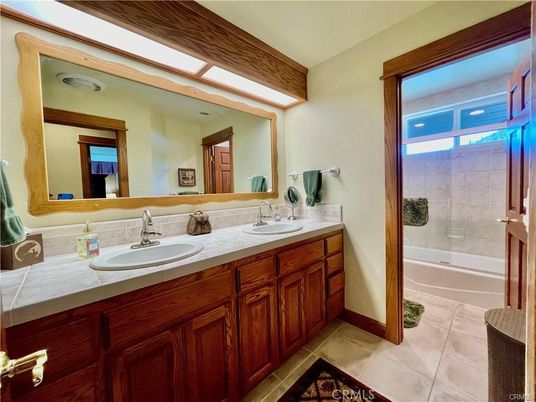 Bathroom, Dual Sink Vanities, Glass Shower, Interior, Tile Countertops