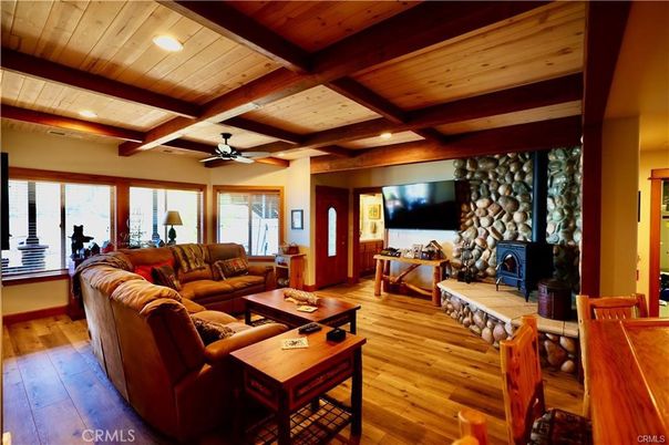 Fireplace, Interior, Living room, Stone Walls, Wooden Beams, Wooden Ceilings, Wood Texture Flooring