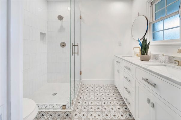 Bathroom, Dual Sink Vanities, Glass Shower, Interior
