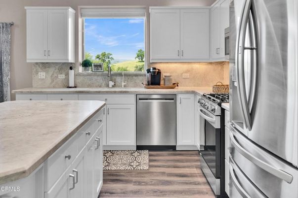 Interior, Kitchen, Stainless Steel Appliances, Wood Texture Flooring