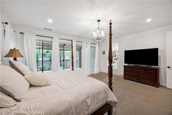 Bedroom, Chandelier, Interior, Recessed Lighting
