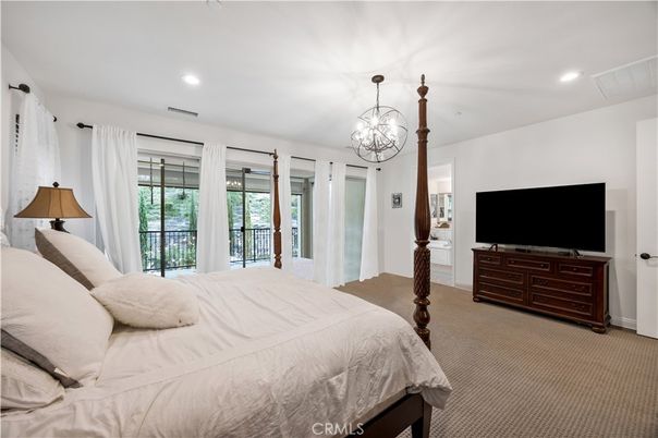Bedroom, Chandelier, Interior, Recessed Lighting