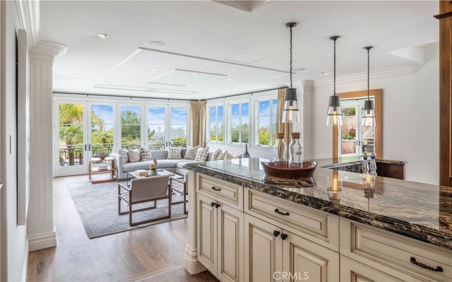 Interior, Kitchen, Living room, Pendant Lights, Recessed Lighting, Wood Texture Flooring