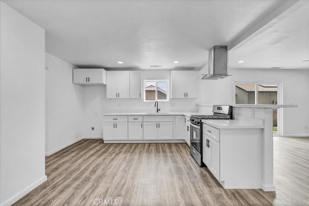 Interior, Kitchen, Recessed Lighting, Wood Texture Flooring