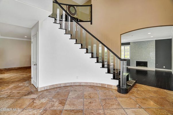 Fireplace, Interior, Recessed Lighting, Wood Texture Flooring