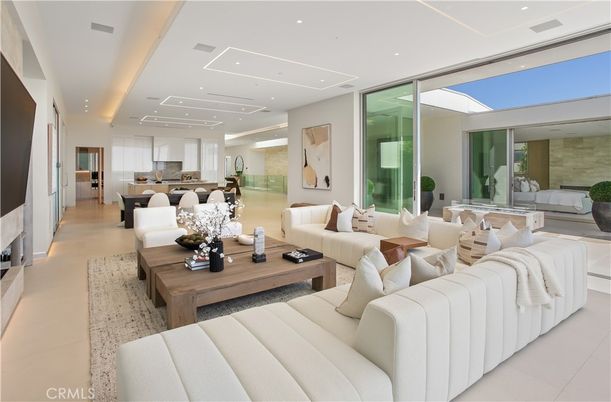 Dining room, Interior, Kitchen, Living room, Recessed Lighting, Stone Walls