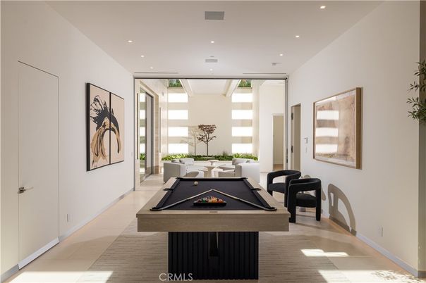 Billiard Table, Game Room, Interior, Recessed Lighting