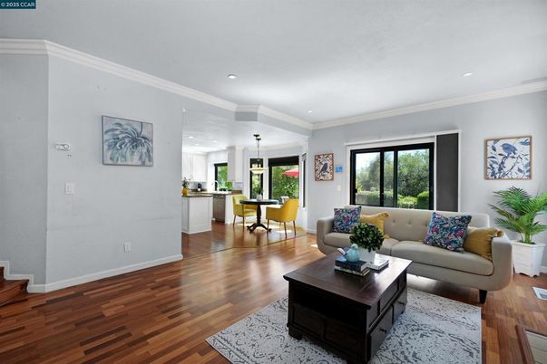 Dining room, Interior, Kitchen, Living room, Pendant Lights, Recessed Lighting, Wood Texture Flooring