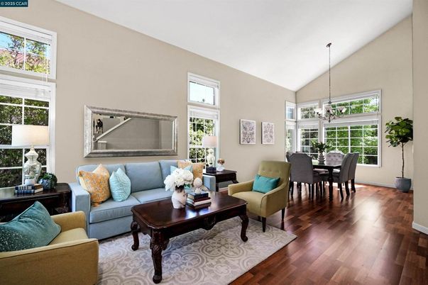Dining room, Interior, Living room, Pendant Lights, Wood Texture Flooring