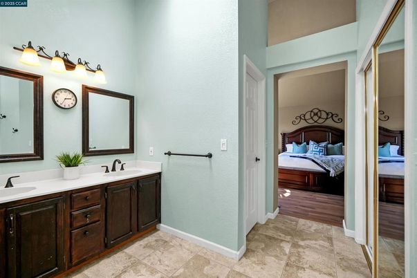 Bathroom, Bedroom, Dual Sink Vanities, Interior, Wood Texture Flooring