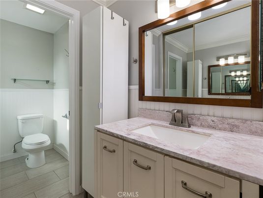 Bathroom, Dual Sink Vanities, Interior, Wood Texture Flooring