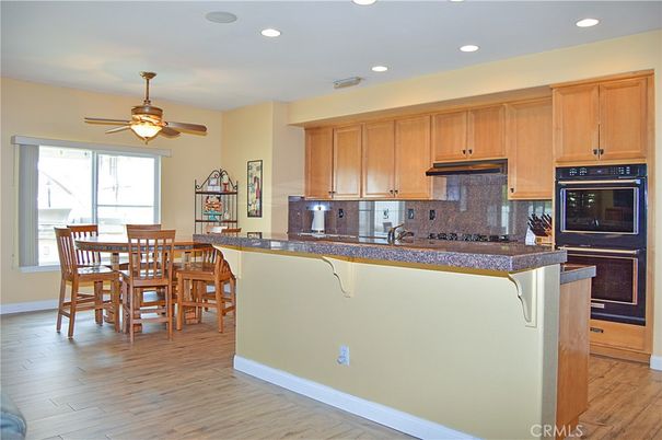 Dining room, Interior, Kitchen, Recessed Lighting, Wood Texture Flooring