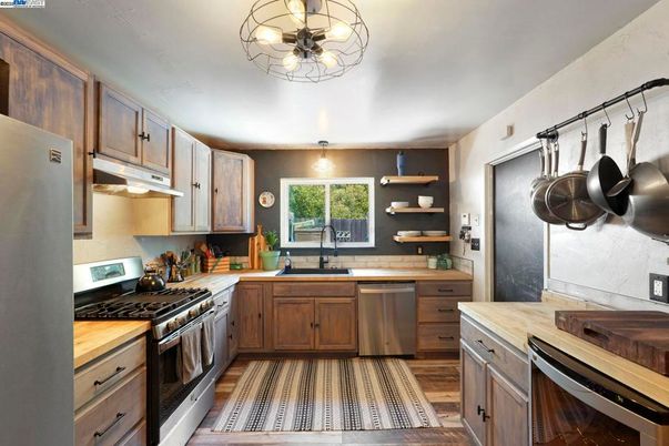 Interior, Kitchen, Wood Texture Flooring