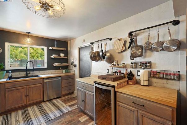 Interior, Kitchen, Stainless Steel Appliances, Wood Texture Flooring