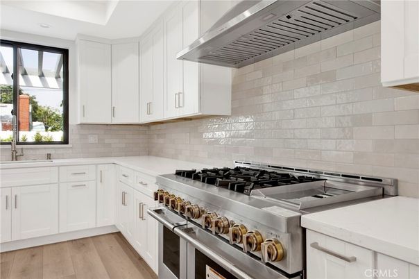 Interior, Kitchen, Stainless Steel Appliances, Stone Walls, Wood Texture Flooring