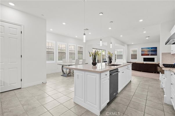 Dining room, Fireplace, Interior, Living room, Recessed Lighting
