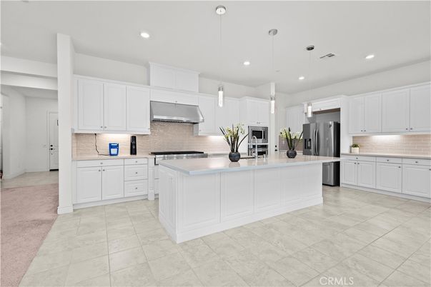 Interior, Kitchen, Pendant Lights, Recessed Lighting, Stainless Steel Appliances