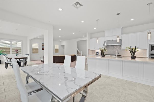 Dining room, Interior, Kitchen, Recessed Lighting, Stainless Steel Appliances