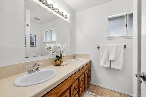 Bathroom, Dual Sink Vanities, Interior, Tile Countertops
