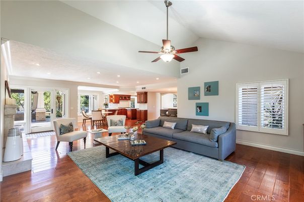 Dining room, Interior, Kitchen, Living room, Recessed Lighting, Wood Texture Flooring