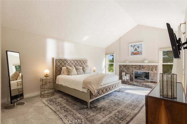 Bedroom, Fireplace, Interior
