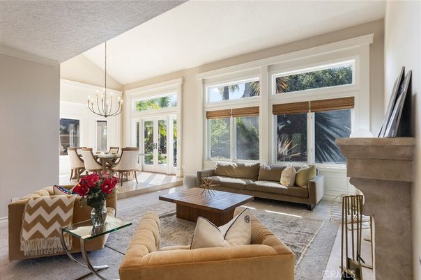 Chandelier, Dining room, Fireplace, Interior, Living room