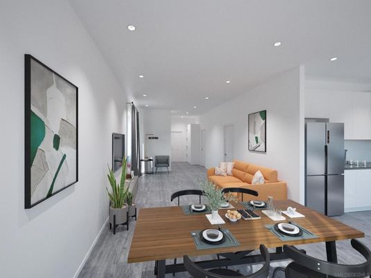 Dining room, Interior, Kitchen, Living room, Recessed Lighting, Stainless Steel Appliances