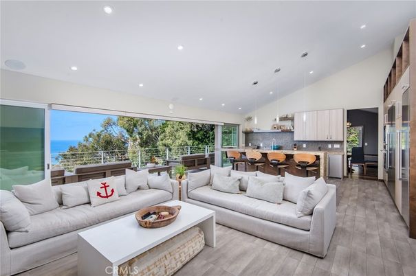 Dining room, Interior, Kitchen, Living room, Pendant Lights, Recessed Lighting, Water, Wood Texture Flooring