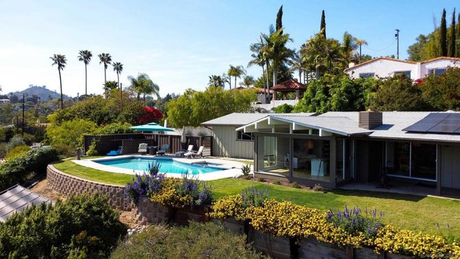 Exterior, Pool, Solar Panels