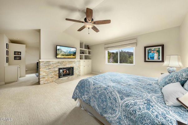 Bedroom, Fireplace, Interior