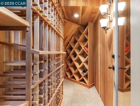 Interior, Recessed Lighting, Wine Storage, Wooden Ceilings