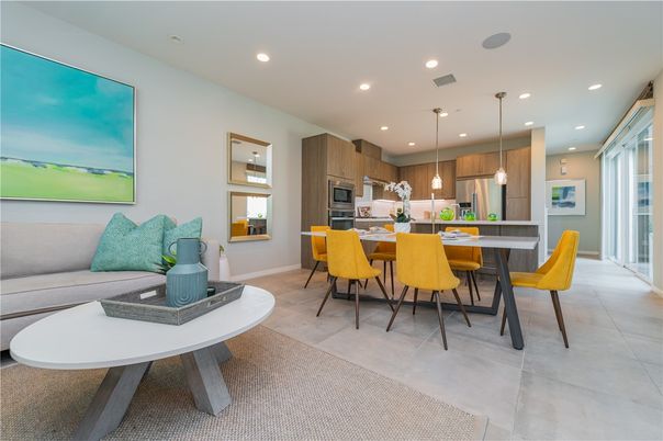 Dining room, Interior, Kitchen, Living room, Pendant Lights, Recessed Lighting, Stainless Steel Appliances