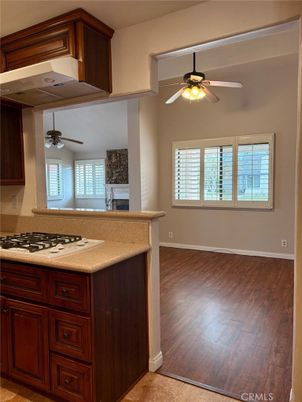 Fireplace, Interior, Kitchen, Wood Texture Flooring