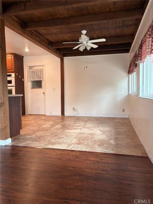 Empty room, Interior, Recessed Lighting, Wooden Beams, Wooden Ceilings, Wood Texture Flooring