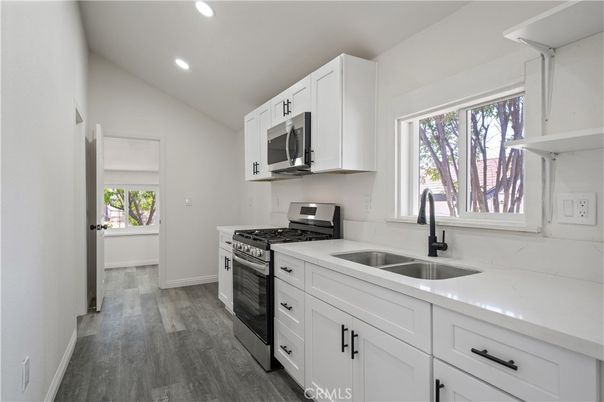 Interior, Kitchen, Recessed Lighting, Wood Texture Flooring