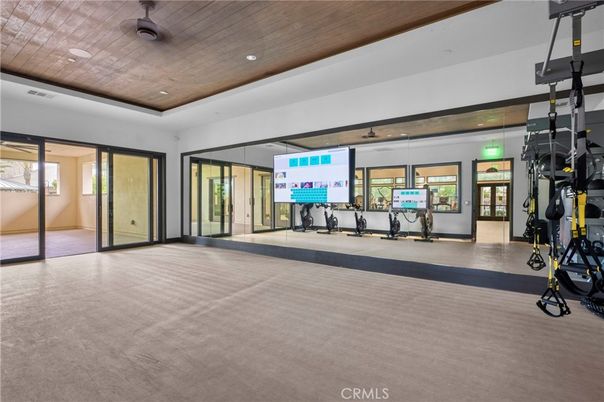 Fitness Equipment, Interior, Recessed Lighting, Wooden Ceilings