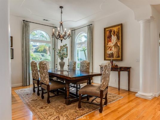 Chandelier, Dining room, Interior, Wood Texture Flooring