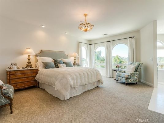 Bedroom, Chandelier, Interior, Recessed Lighting
