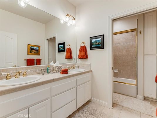 Bathroom, Dual Sink Vanities, Glass Shower, Interior, Tile Countertops